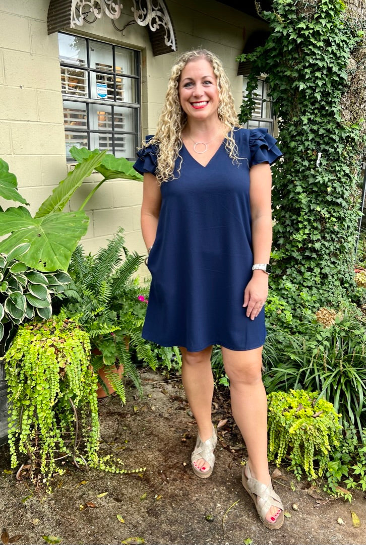 Gail Ruffle Sleeve Dress