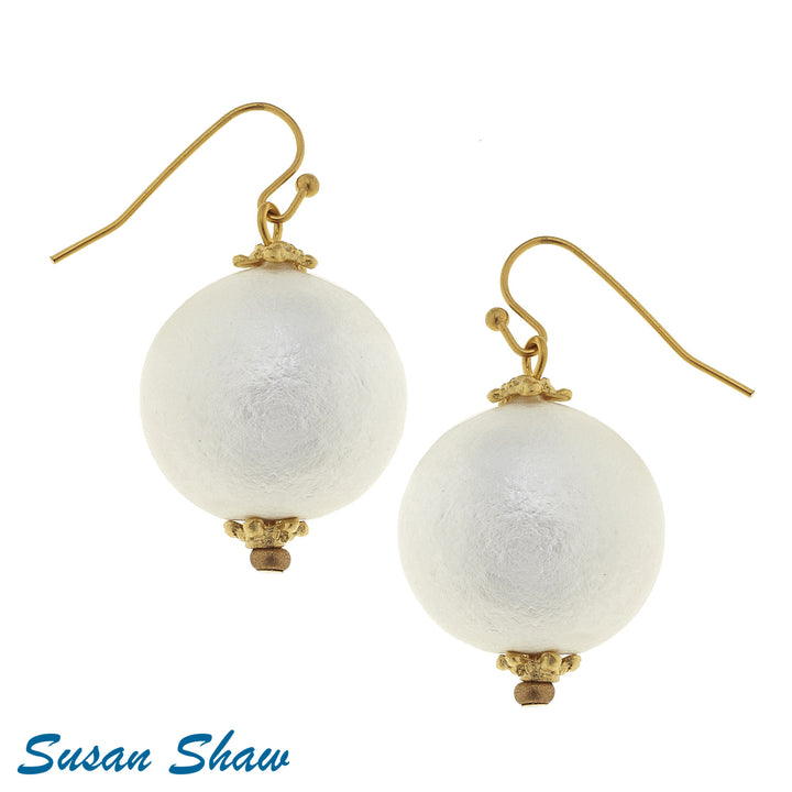 Susan Shaw Cotton Pearl Earrings