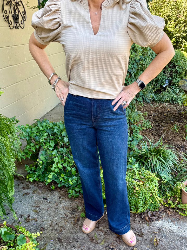 Parton High Waist Trouser Wide Leg Jeans