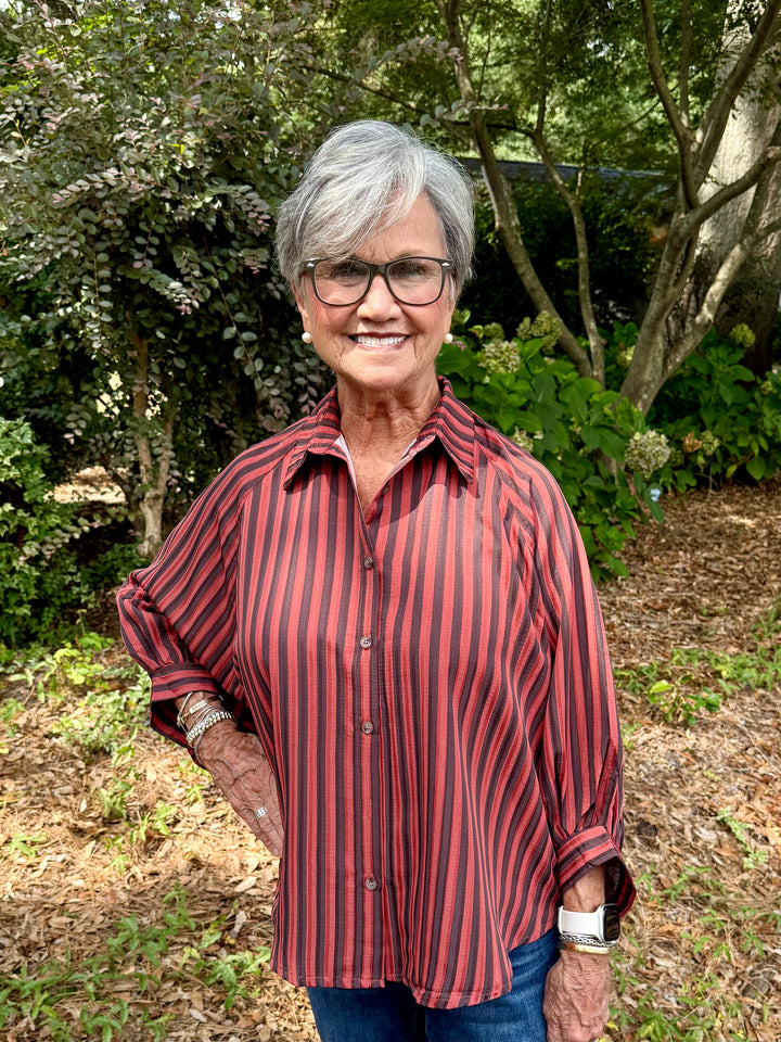 Gabriella 3/4 Sleeve Stripe Top