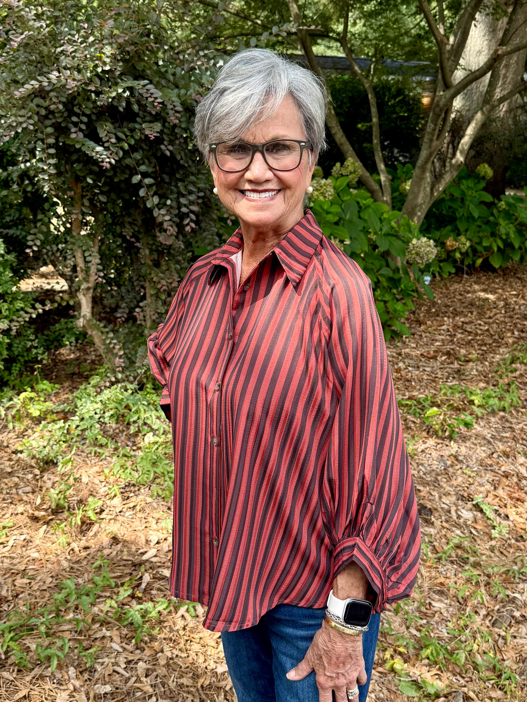 Gabriella 3/4 Sleeve Stripe Top