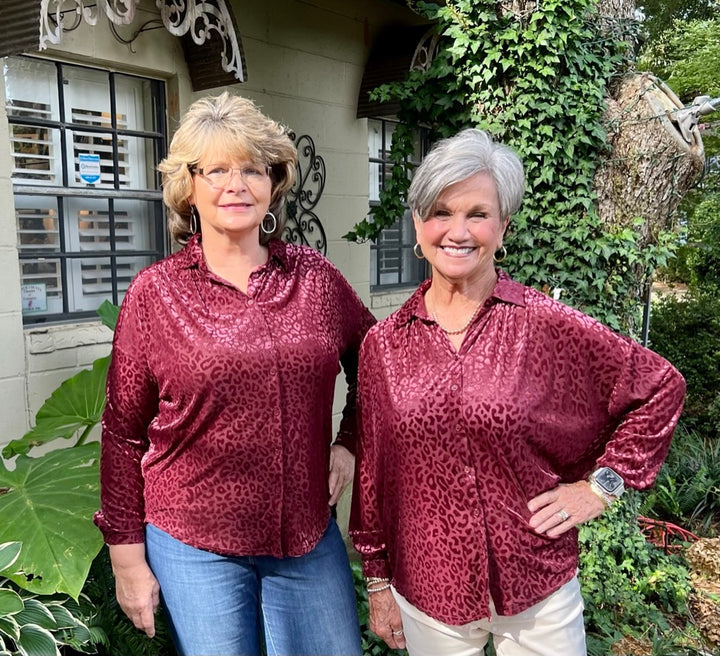 Kay Velvet Leopard Print Top