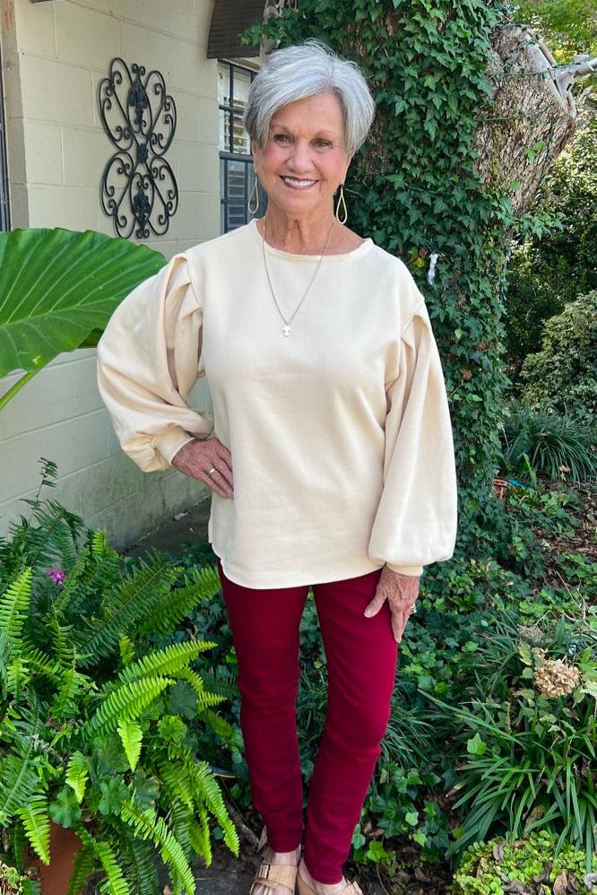Leslie Puff Sleeve Sweatshirt