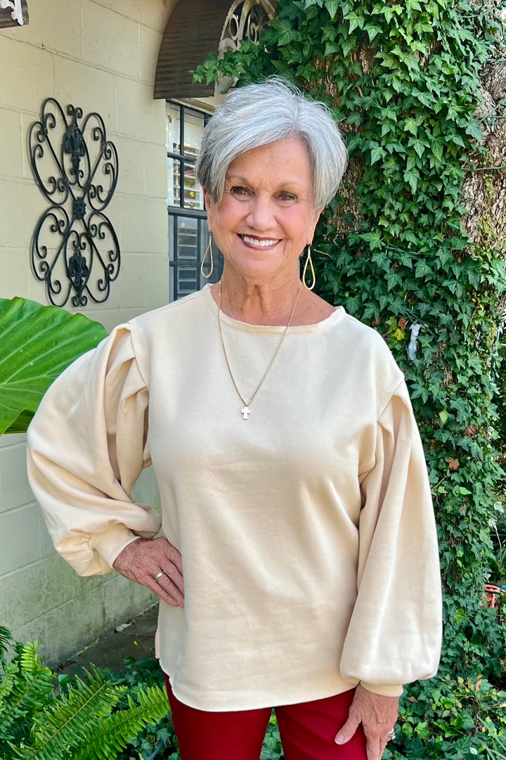 Leslie Puff Sleeve Sweatshirt