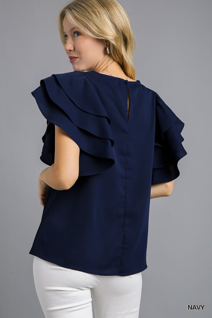 Lisa Ruffle Sleeve Top