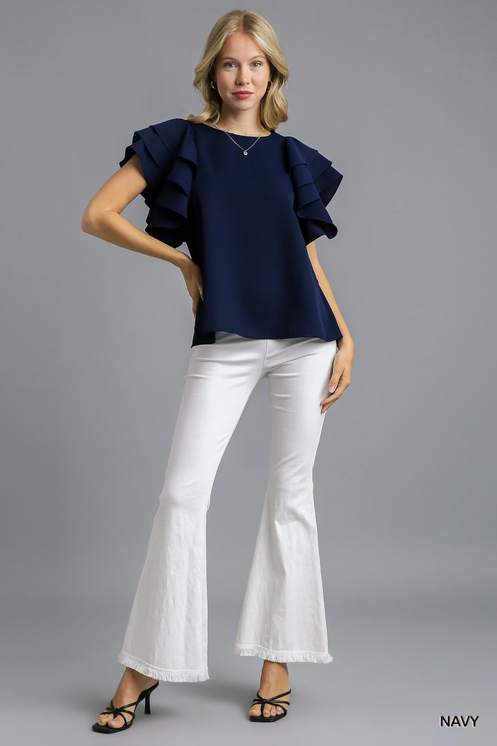 Lisa Ruffle Sleeve Top