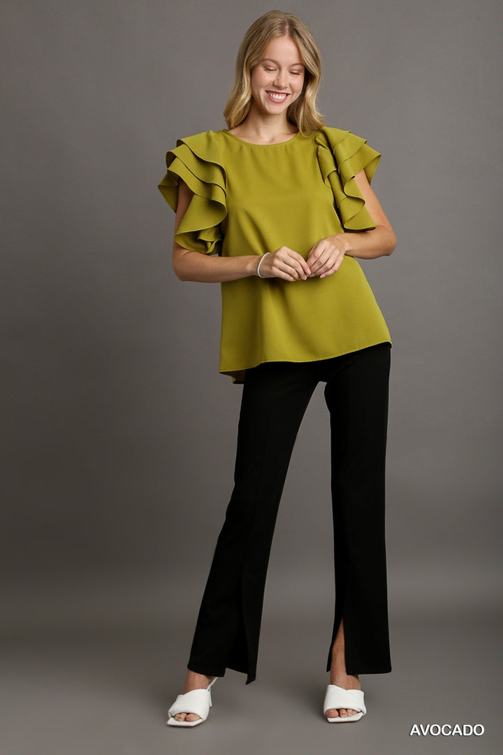 Lisa Ruffle Sleeve Top