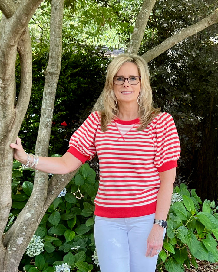 Kollyn Stripe Short Sleeve Top