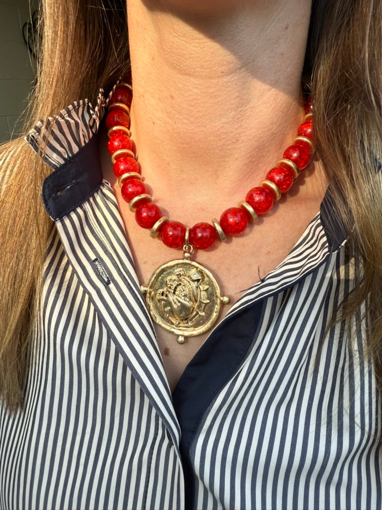 Georgia Bulldog Statement Necklace