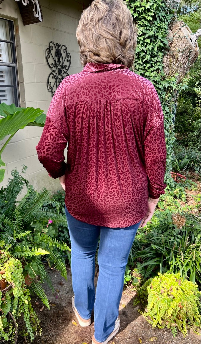 Kay Velvet Leopard Print Top