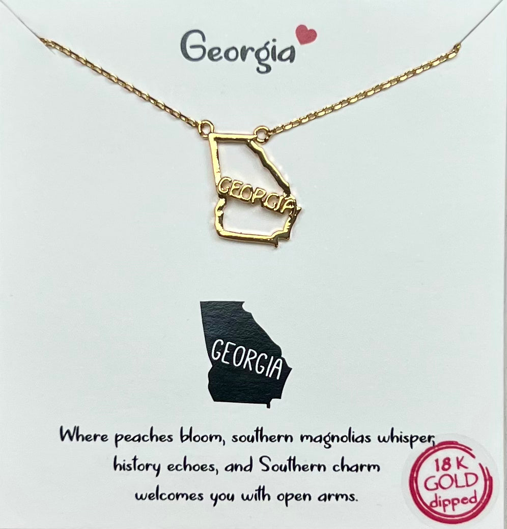 Georgia State Map Necklace