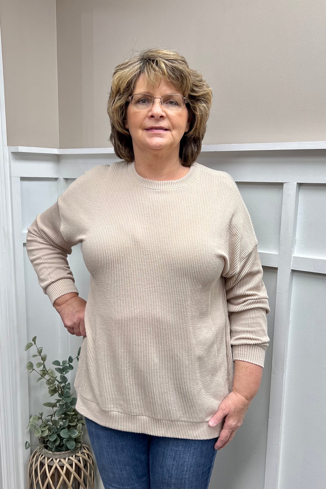 Brenna Ribbed Sweatshirt
