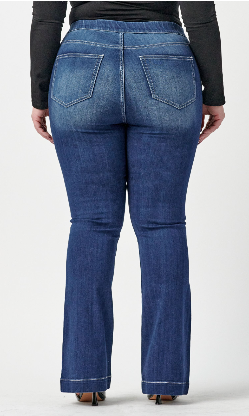 Daisy Flared Pull On Plus Size Jeans