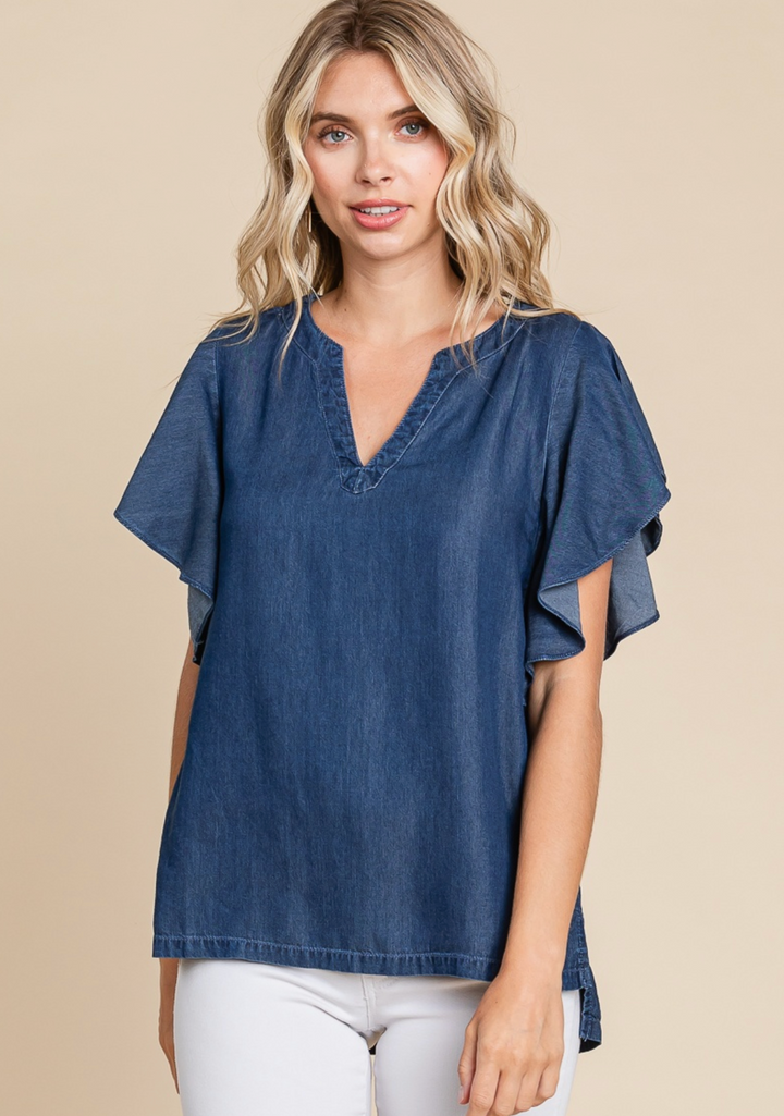 Kami Flutter Sleeve Top