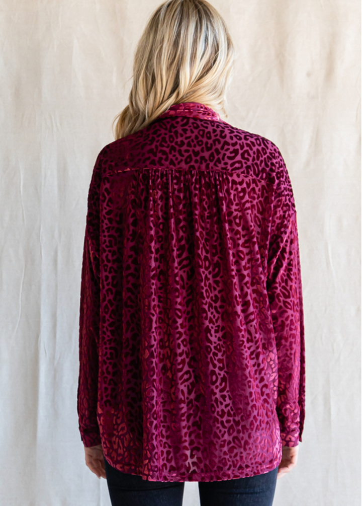 Kay Velvet Leopard Print Top