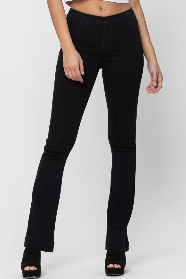 Molly Mid Rise Pull On Flare Jeans