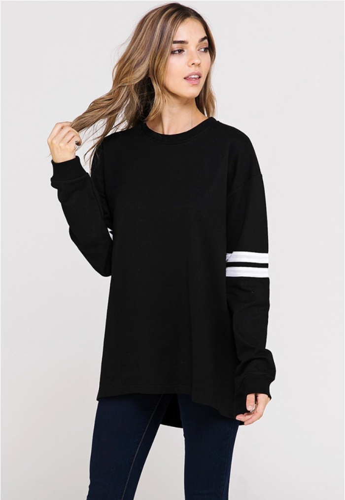 Sybil Varsity Long Sleeve Top