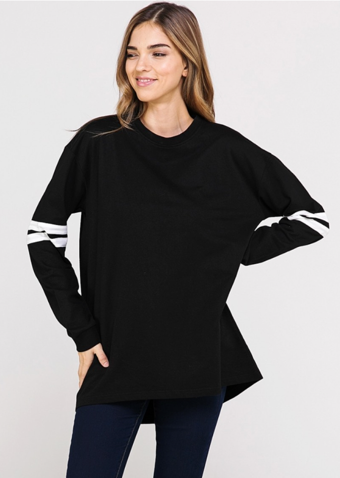 Sybil Varsity Long Sleeve Top