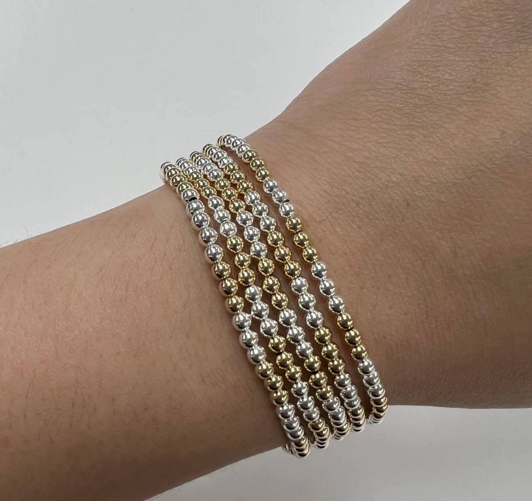 Hope Two Tone Stretch Beaded Bracelet