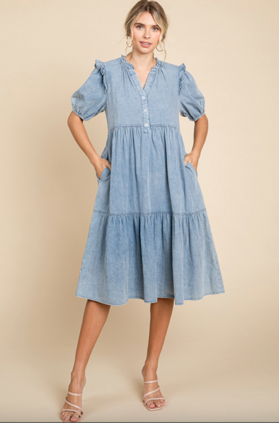 valerie midi dress Valerie Denim Midi Dress. – Byron Printing & Boutique LLC