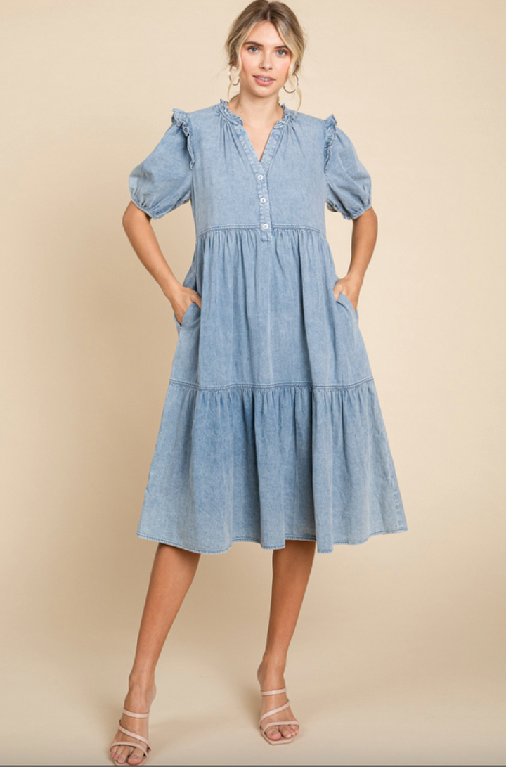 Valerie Denim Midi Dress.