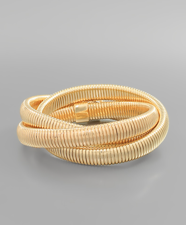 Infinity X Water Resistant Gold Bracelet Set