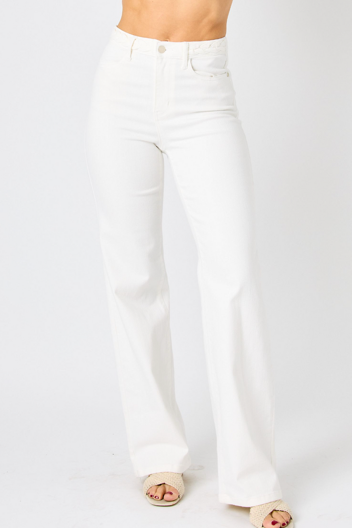 GiGi Wide Leg White Jeans