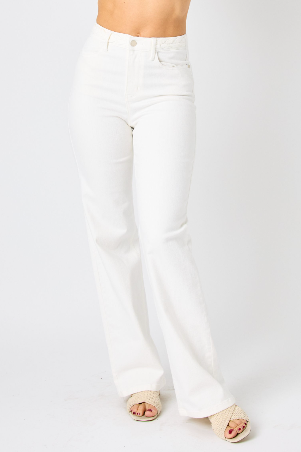 GiGi Wide Leg White Jeans