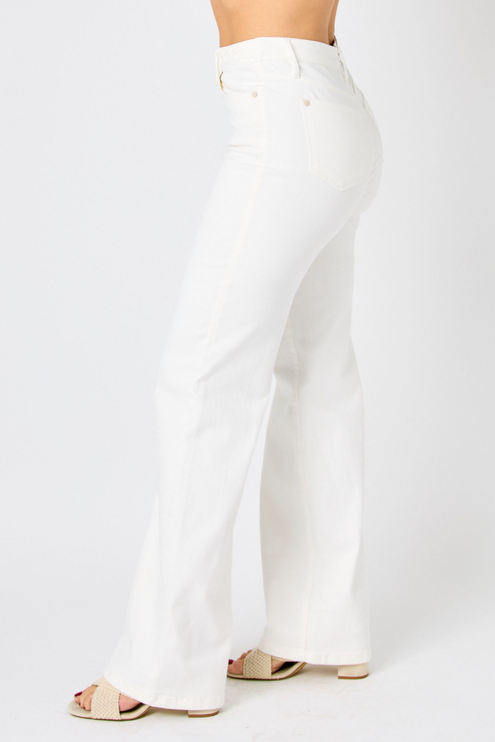 GiGi Wide Leg White Jeans