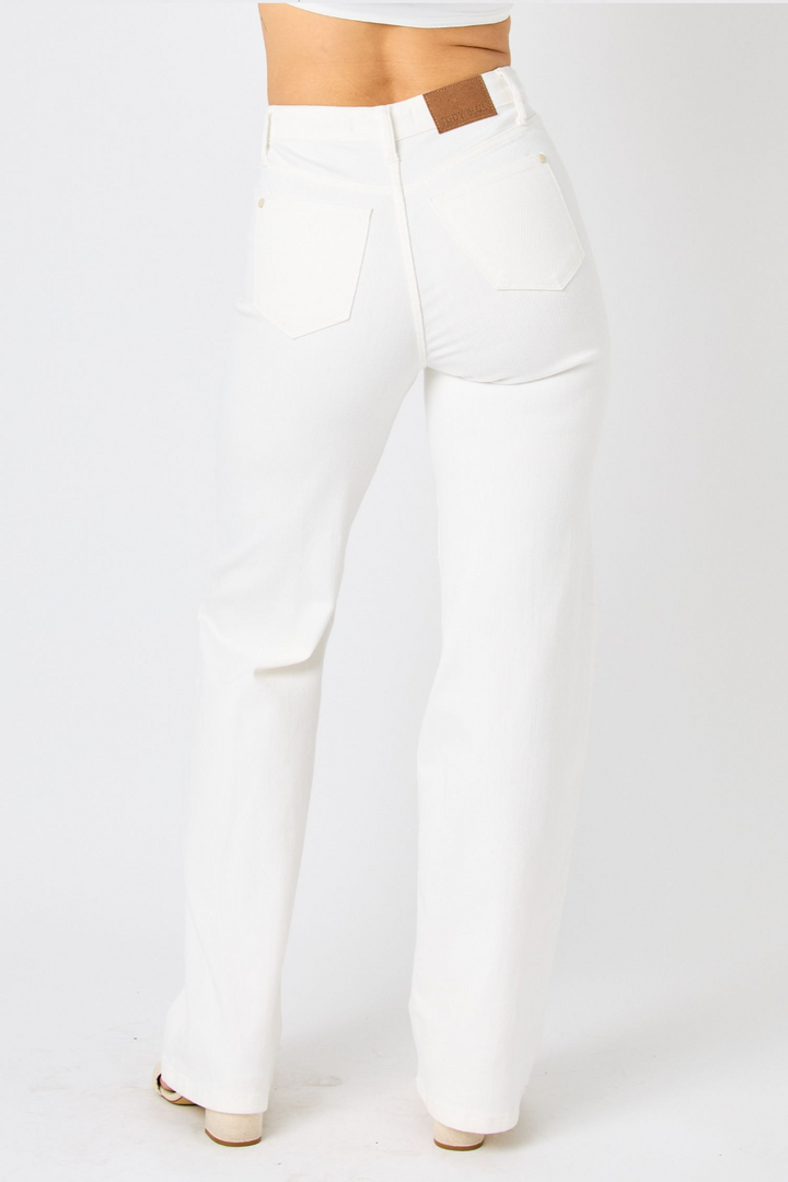 GiGi Wide Leg White Jeans