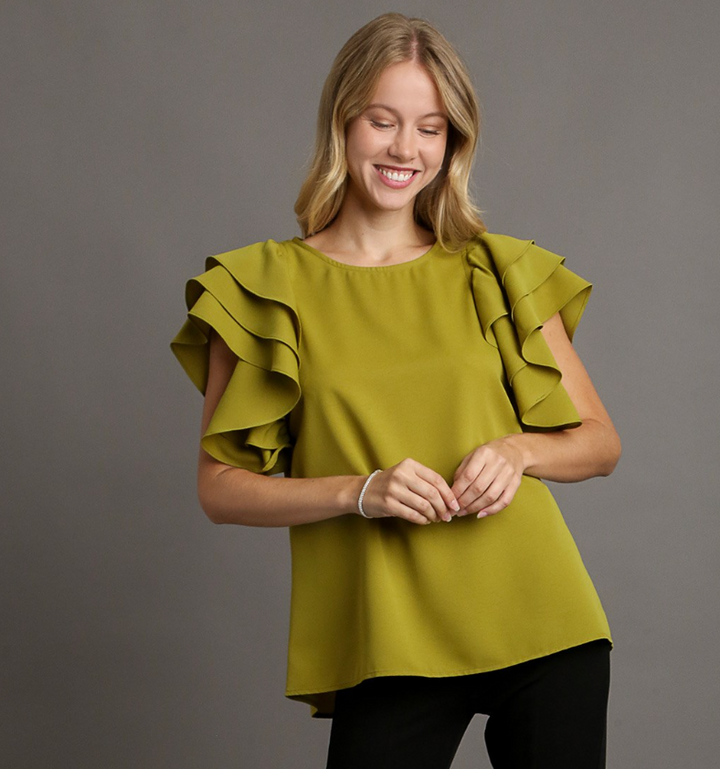Lisa Ruffle Sleeve Top