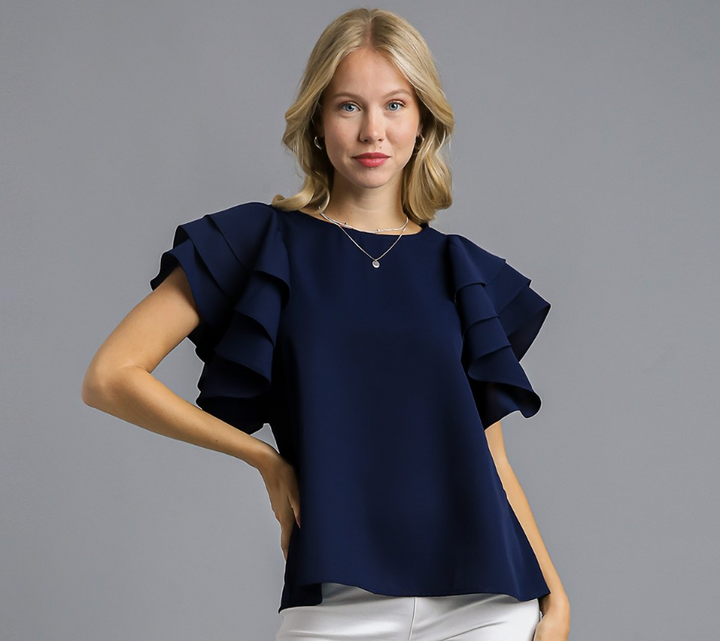 Lisa Ruffle Sleeve Top