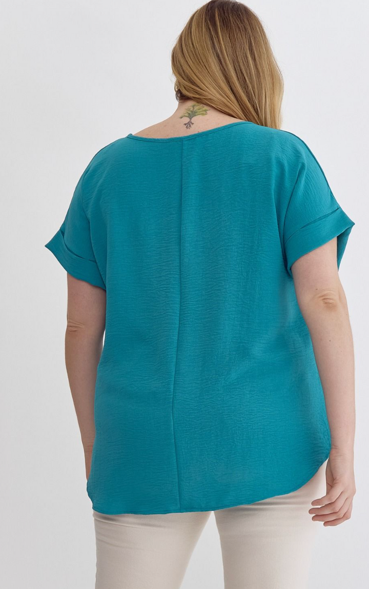 Betsy Solid Scoop Neck Plus Top