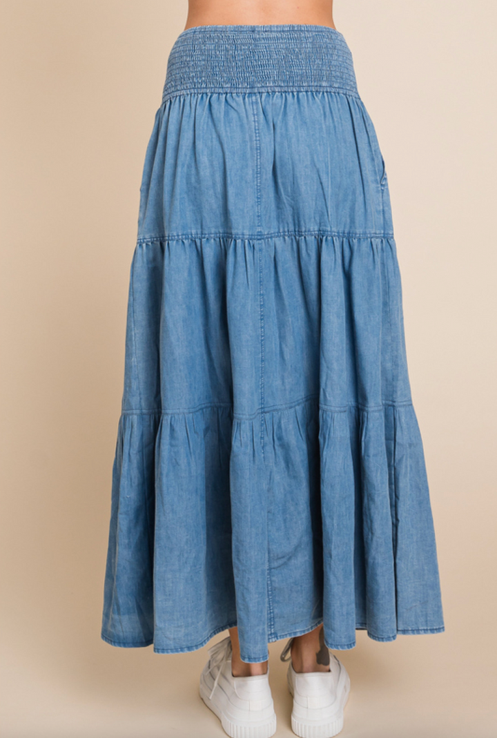 Toshia Denim Maxi Skirt