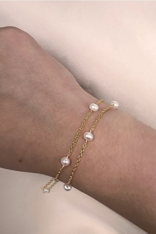 Pearl + Chain Bracelet