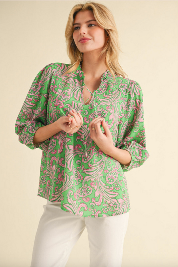 Paisley 3/4 Sleeve Top