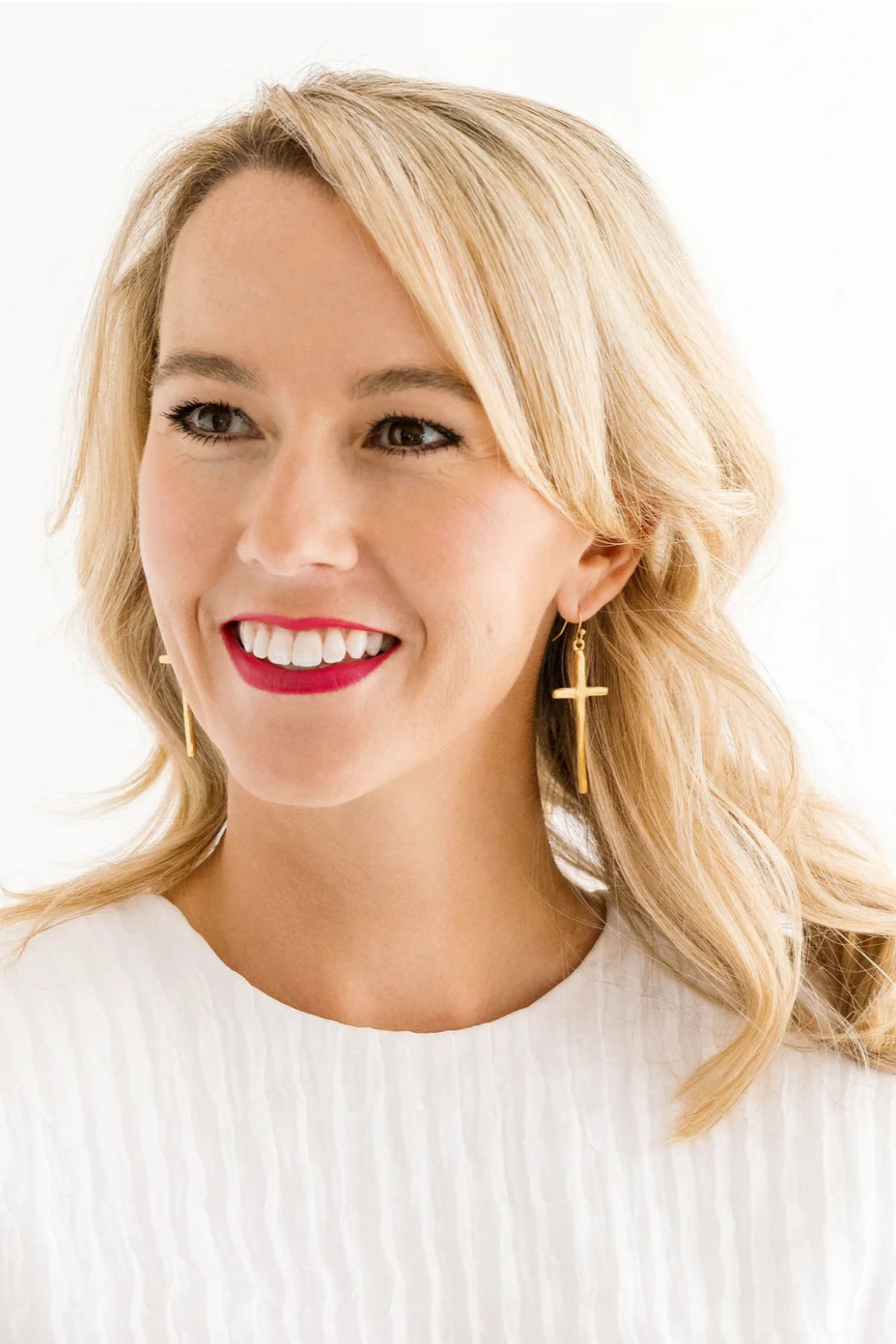 Susan Shaw Tall Cross Earrings