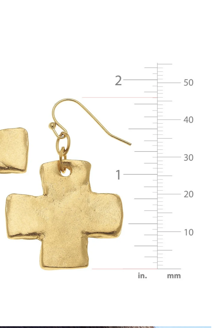 Susan Shaw Square Cross Earrings
