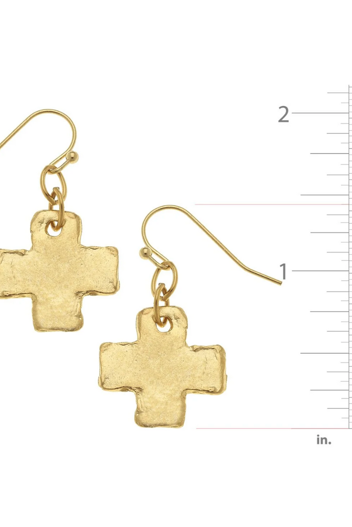 Susan Shaw Square Cross Earrings