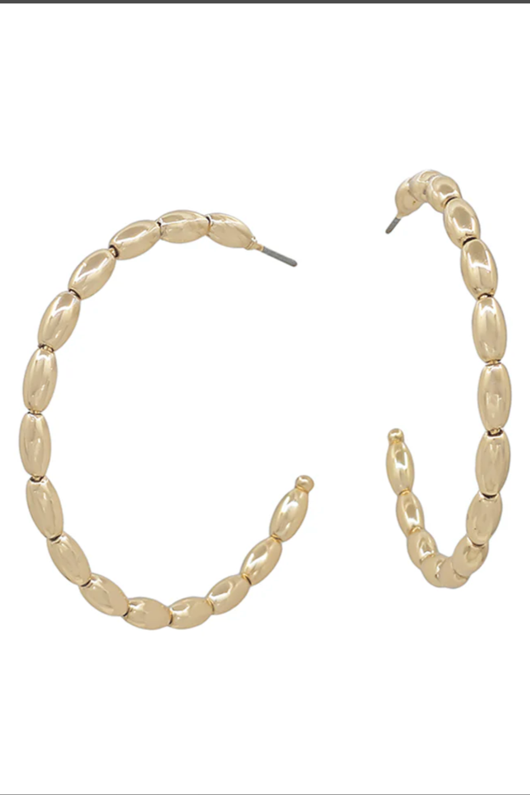 Chic Rice Bead Hoops