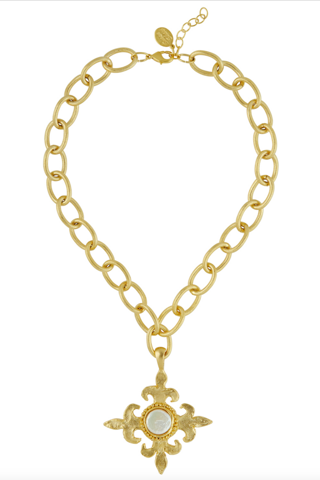 Susan Shaw Gold Fluer Cross Necklace