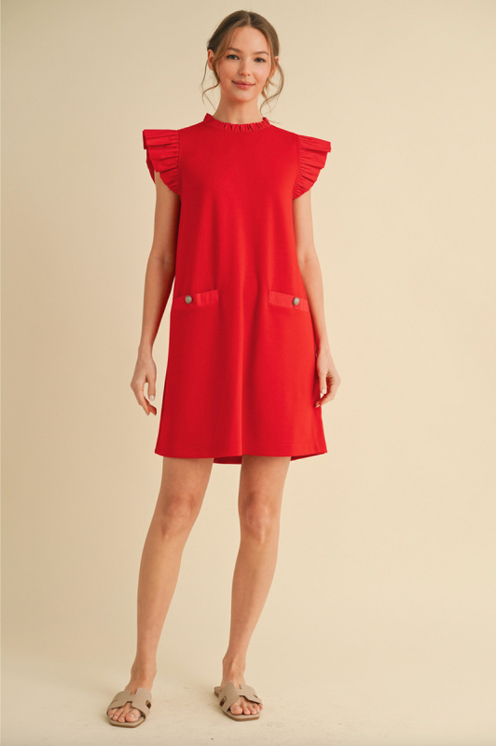 Carolynn Ruffle Sleeve Dress