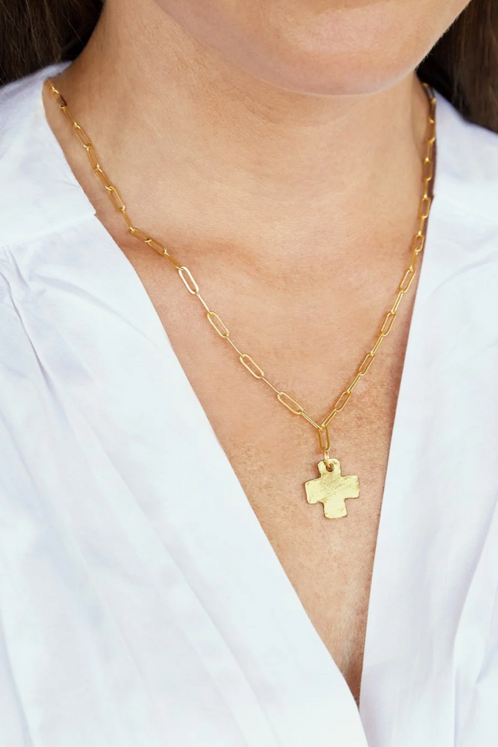 Susan Shaw Cross Paperclip Necklace