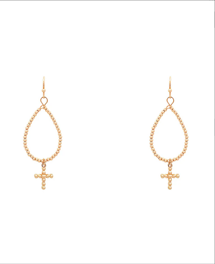 Lonna Beaded Cross Earrings