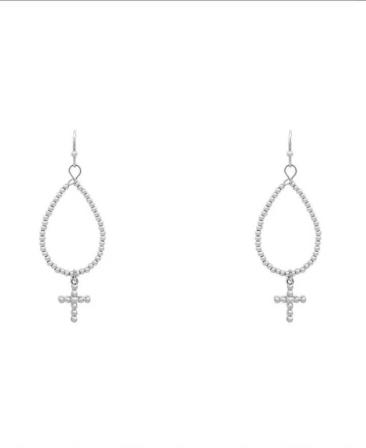 Lonna Beaded Cross Earrings
