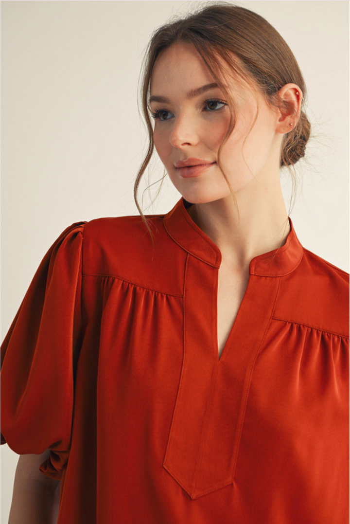 Carlie Puff Short Sleeve Top
