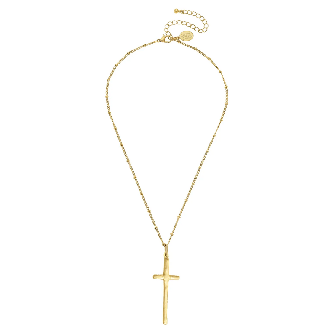 Susan Shaw Dainty Tall Cross Necklace