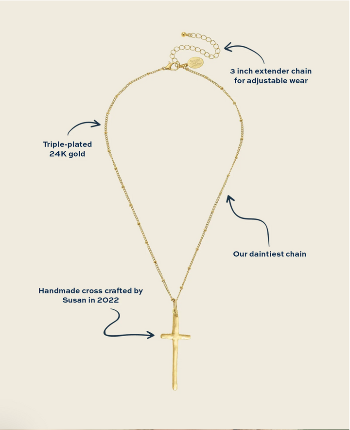 Susan Shaw Dainty Tall Cross Necklace