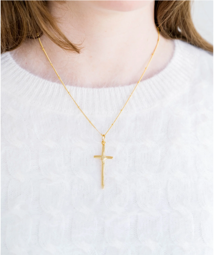 Susan Shaw Dainty Tall Cross Necklace