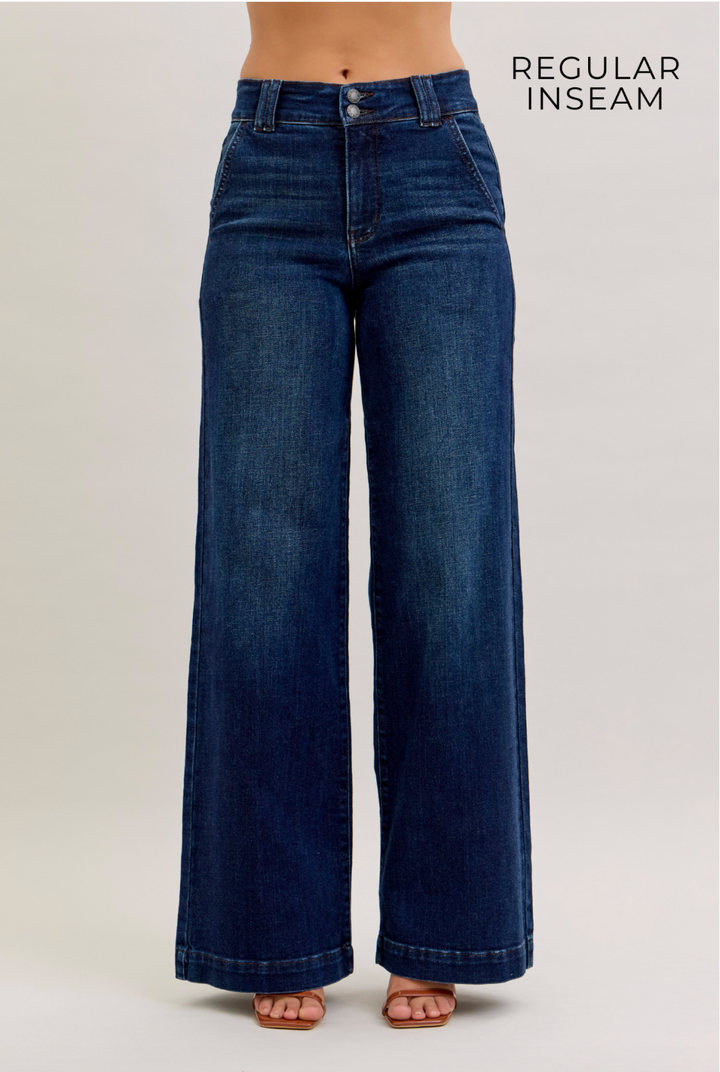 Parton High Waist Trouser Wide Leg Jeans